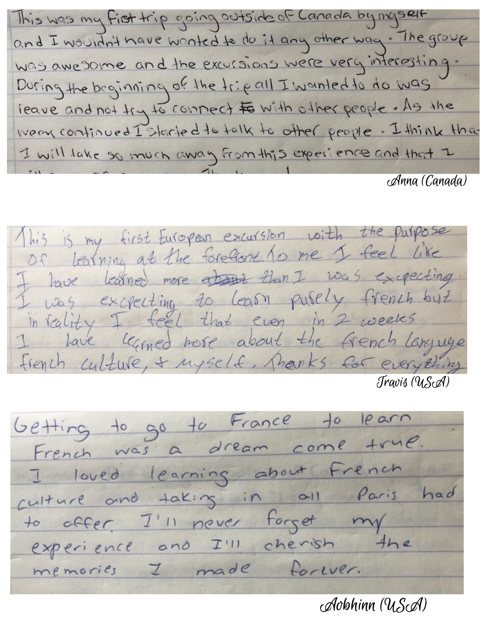 Frankreich Student Testimonials