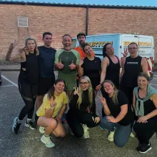 Gruppe von Läufer auf Gruppenfoto