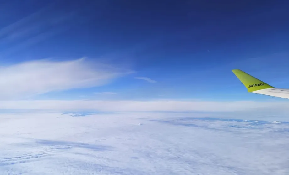 Sicht aus Flugzeug über das ewige Eis in Norwegen